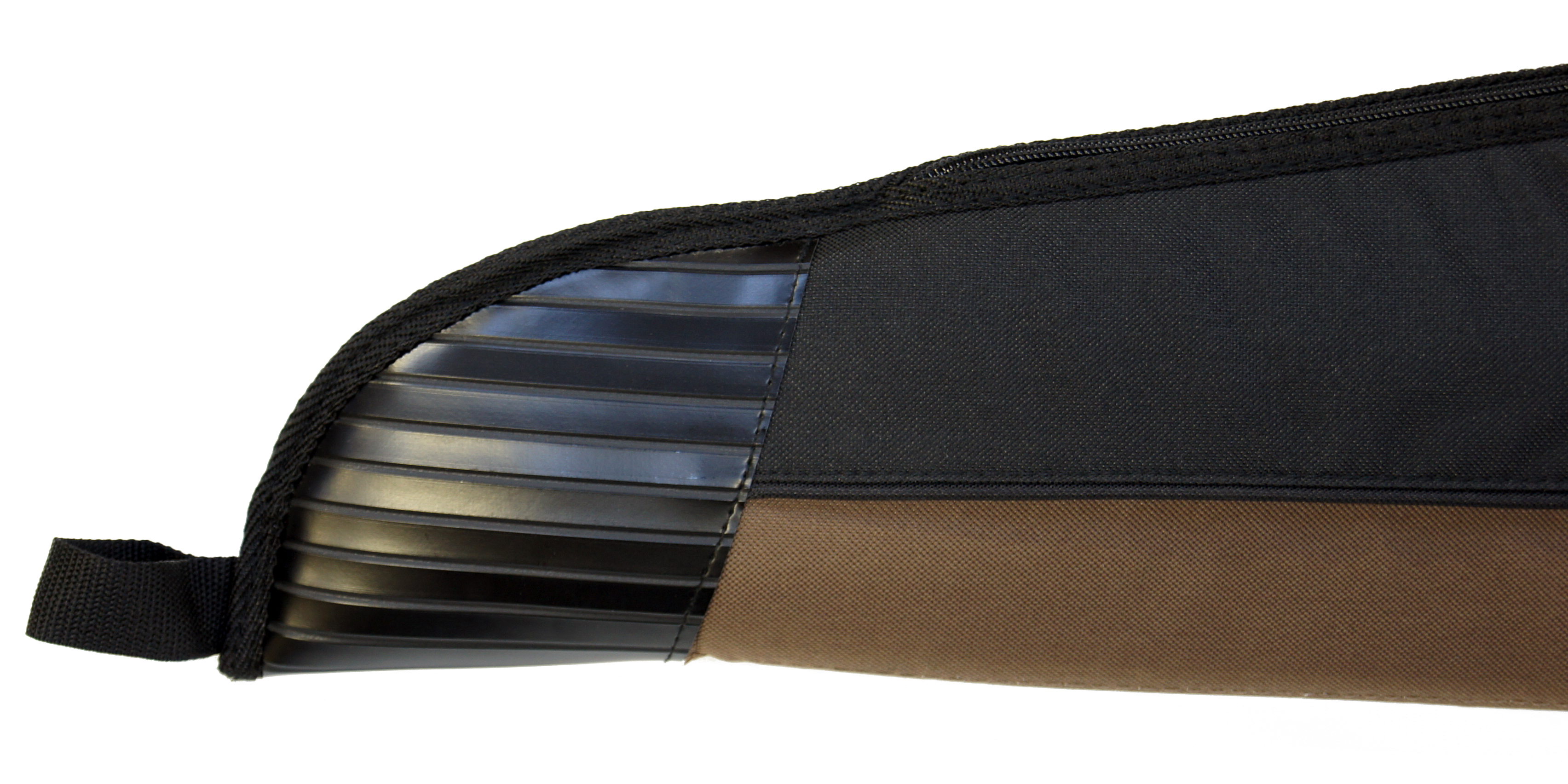 Gewehrtasche Braun / Schwarz mit Öse ; Kunstlederbesatz